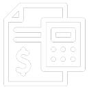 Icône calculatrice illustrant le respect des budgets et des délais pour l’installation de gouttières à Prévost