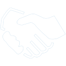 Icône poignée de main représentant un service personnalisé en installation de gouttières à Prévost